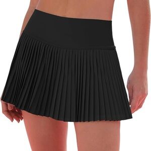 Woman’s High Waisted Pleated Tennis/Golf Athletic Skorts W/pockets -L NWT
